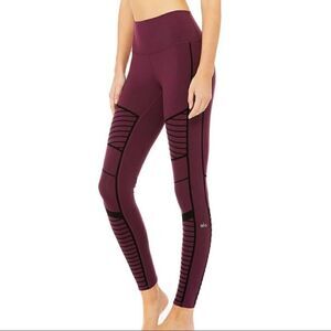 Alo flocked high waist leggings in plum size S